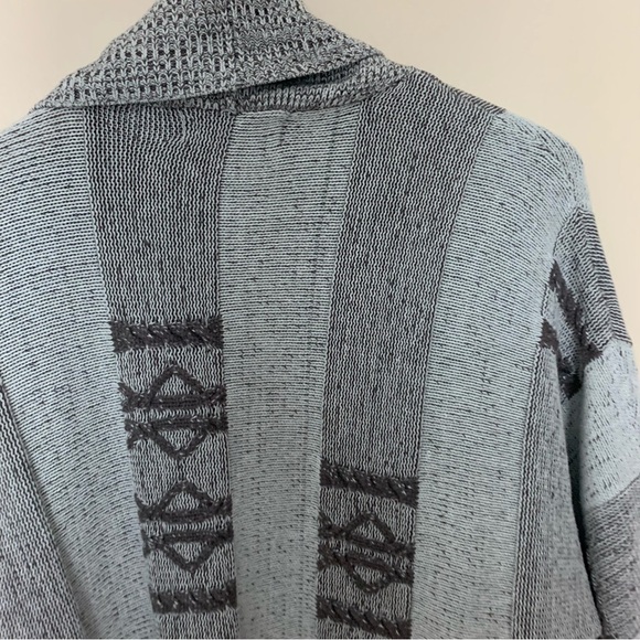[Ecote] Medium Beige, Gray & Brown Snap Button Aztec Neutral Knit Sweater - Picture 7 of 9